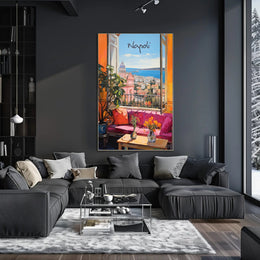 Napoli Scenic View from Open Window Poster