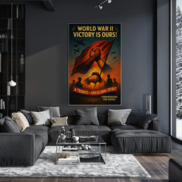 World War II Heroes Commemoration Bold Dramatic Poster