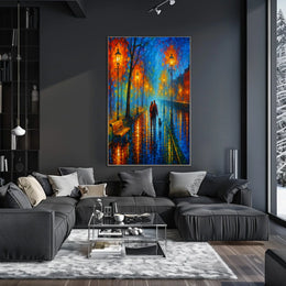 Evening Stroll in a Vibrant Cityscape Poster