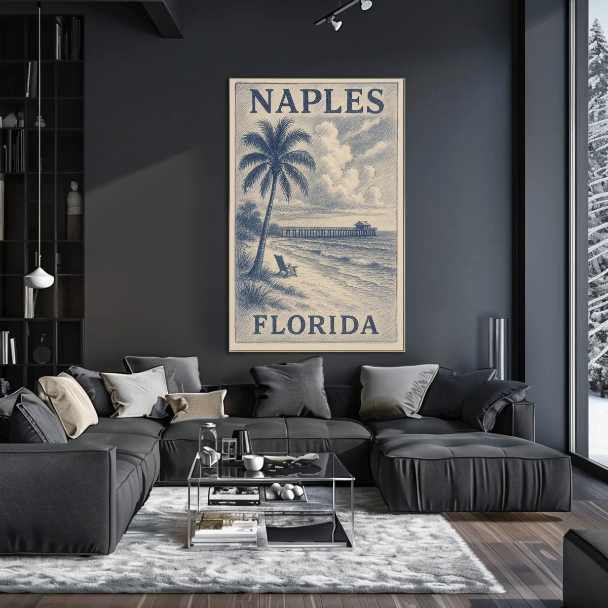Naples Florida Poster Wall Art 18x24 Gulf Coast Beach Town
