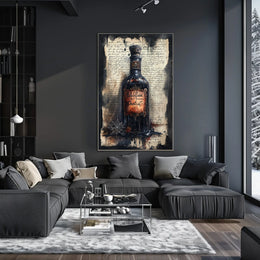 Vintage Dark Glass Bottle Artwork Poster
