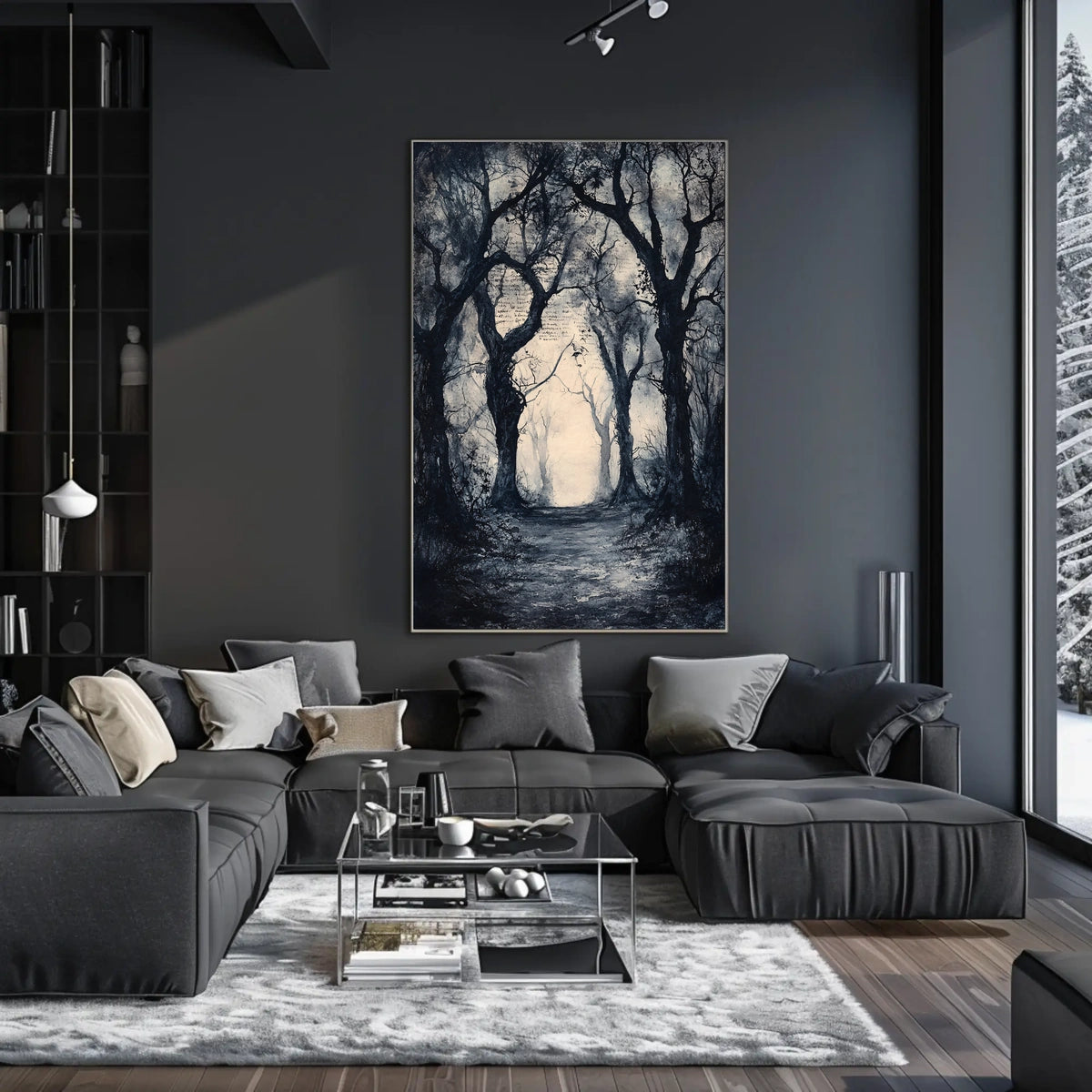 Mysterious Ethereal Forest Scene Artistic Poster