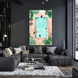 Tropical Poolside Relaxation Poster