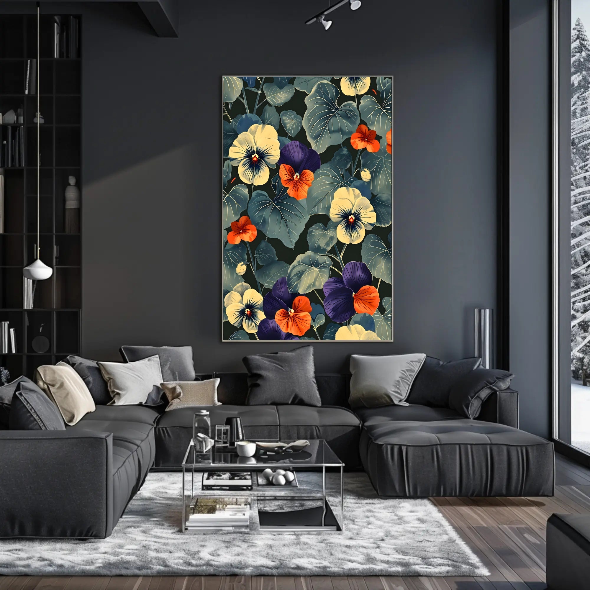 Vibrant Floral Elegance: Modern Botanical Artistic Poster