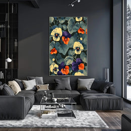 Vibrant Floral Elegance: Modern Botanical Artistic Poster