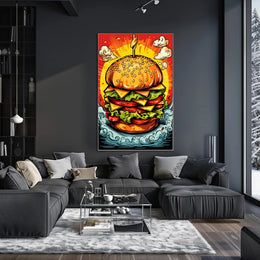 Towering Burger Delight Poster PosterGoat