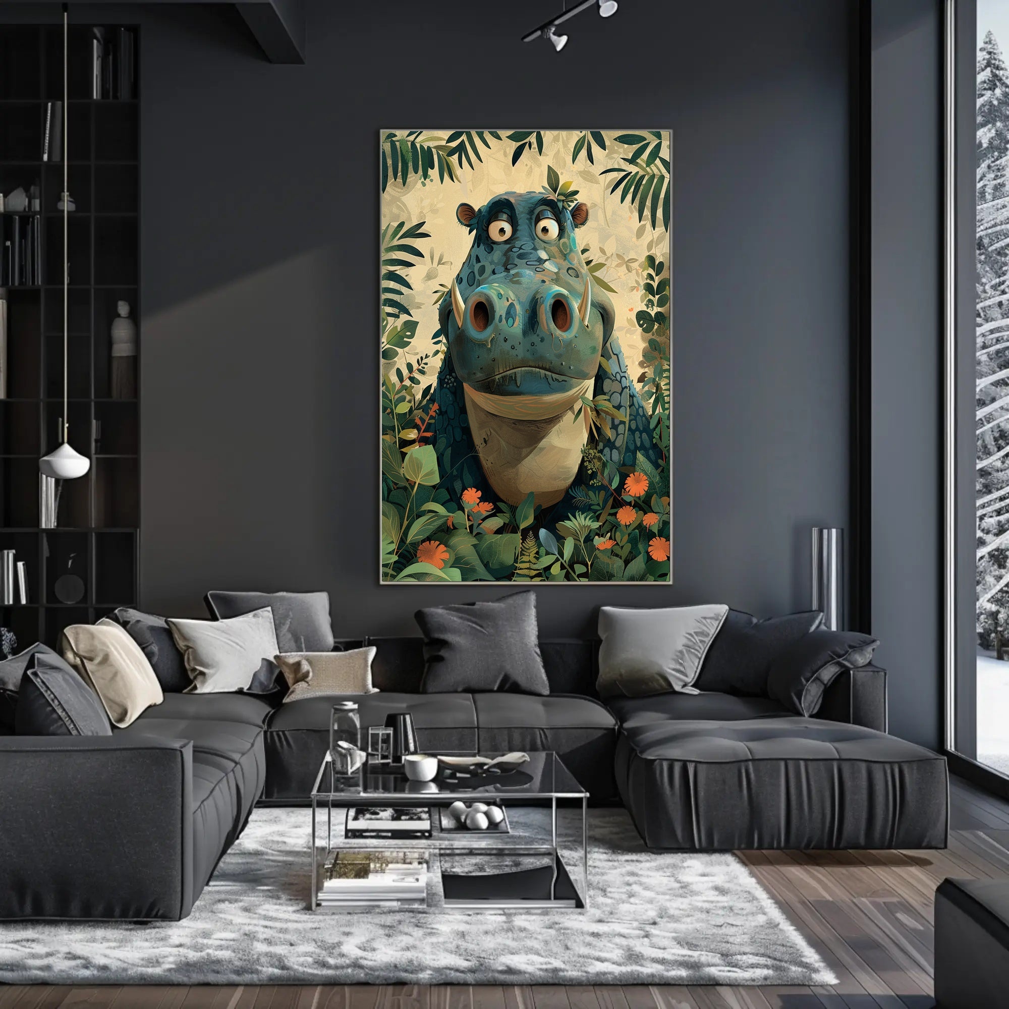 Jungle Hippo Adventure Poster PosterGoat