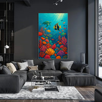 Marine Life Underwater Scene Fish Poster