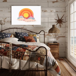 Modern Abstract Sunrise Sunset Paper Art Poster
