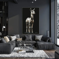 Polygonal Llama Abstract Poster: Artistic, Modern Animal Design