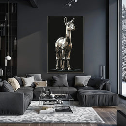 Polygonal Llama Abstract Poster: Artistic, Modern Animal Design