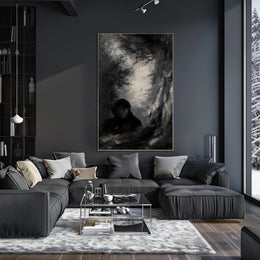 Dark Shadowy Figure Abstract Art Poster PosterGoat