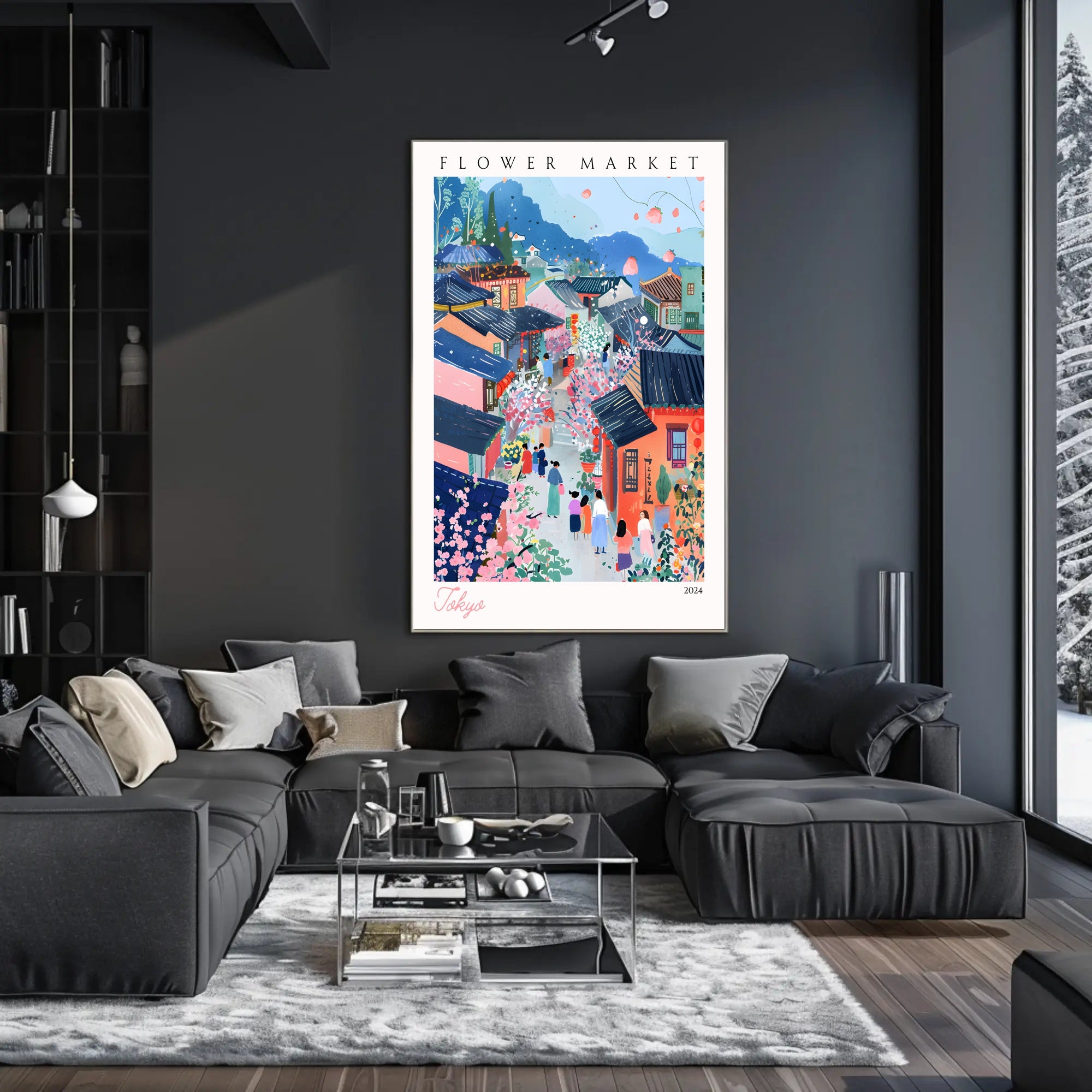 Flower Market in Tokyo Poster PosterGoat