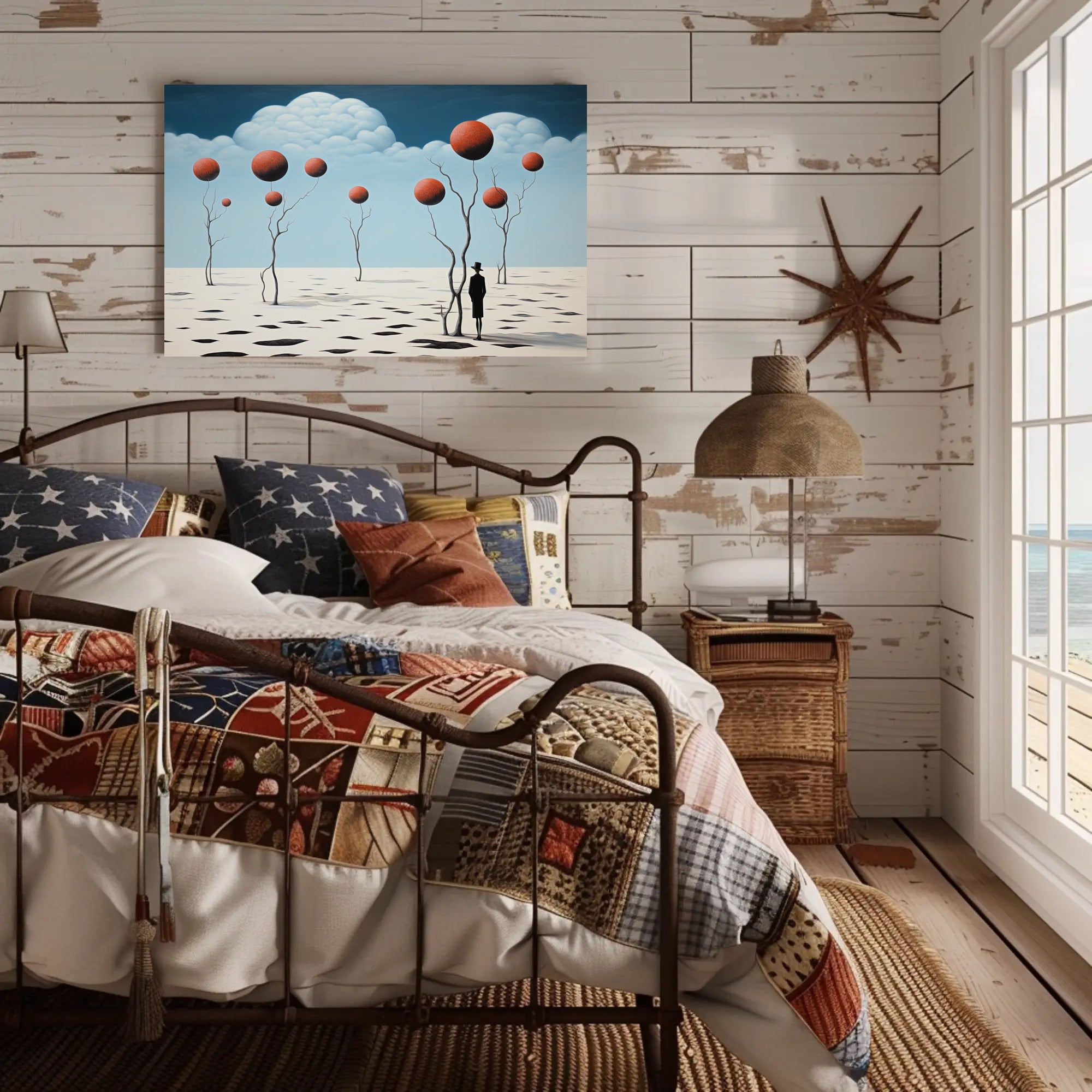 Surreal Trees in Desert Futuristic Sci-Fi Poster