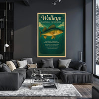 Walleye Fish Illustration: A Master of Freshwater Environments Animal Poster