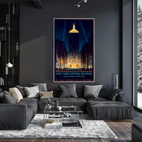 New York Central Building NYC Poster Vintage Wall Art
