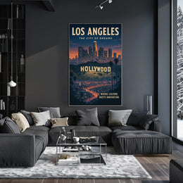 Los Angeles Dreams: Hollywood Sign & Skyline Poster