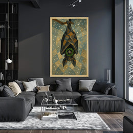 Geometric Bat Art Poster