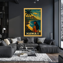 Hawaii Vintage Travel Poster