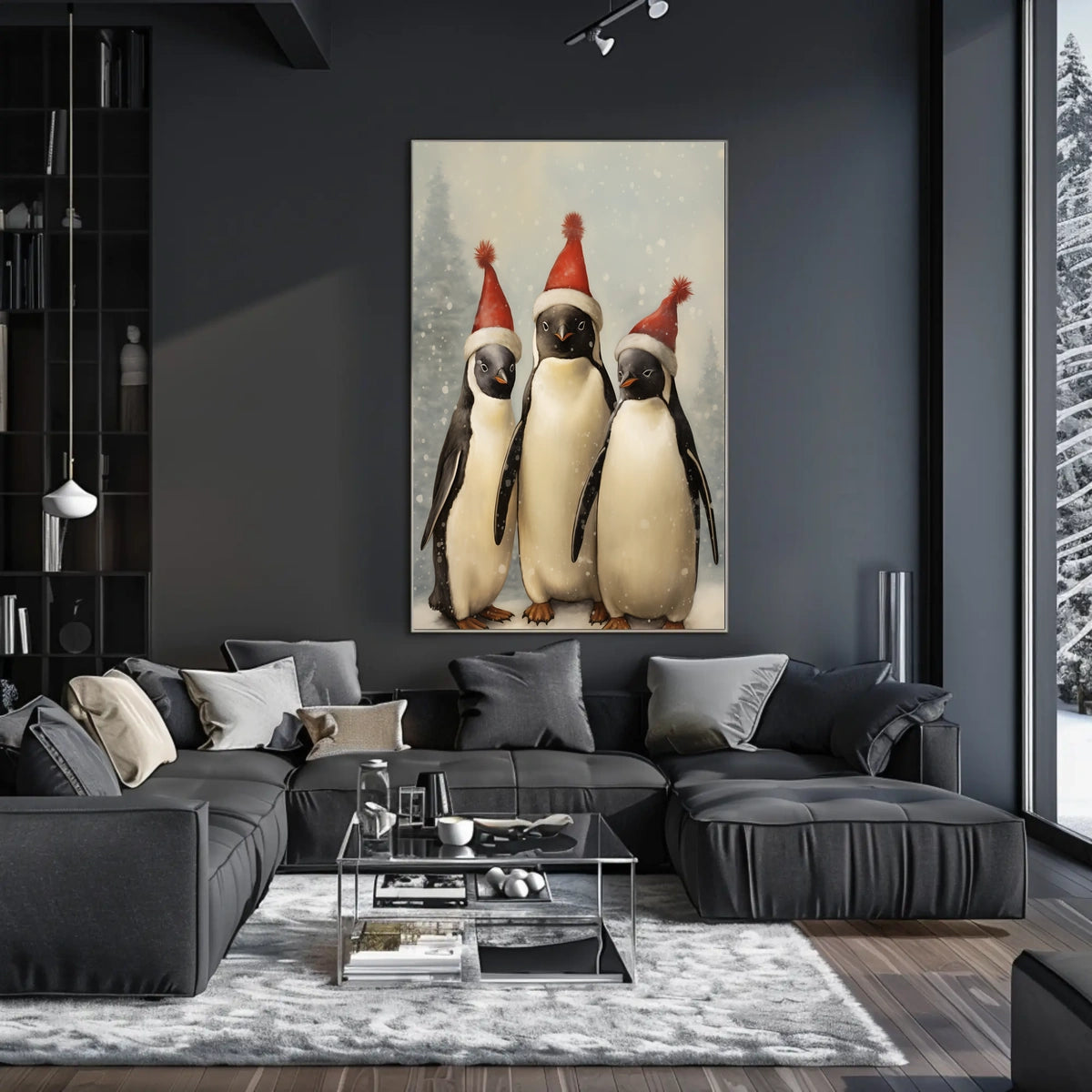 Festive Penguins Trio Poster