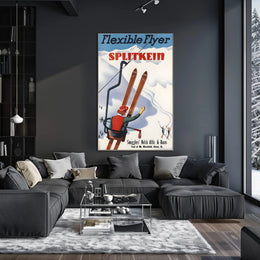 Vintage Skiing Adventure Poster PosterGoat