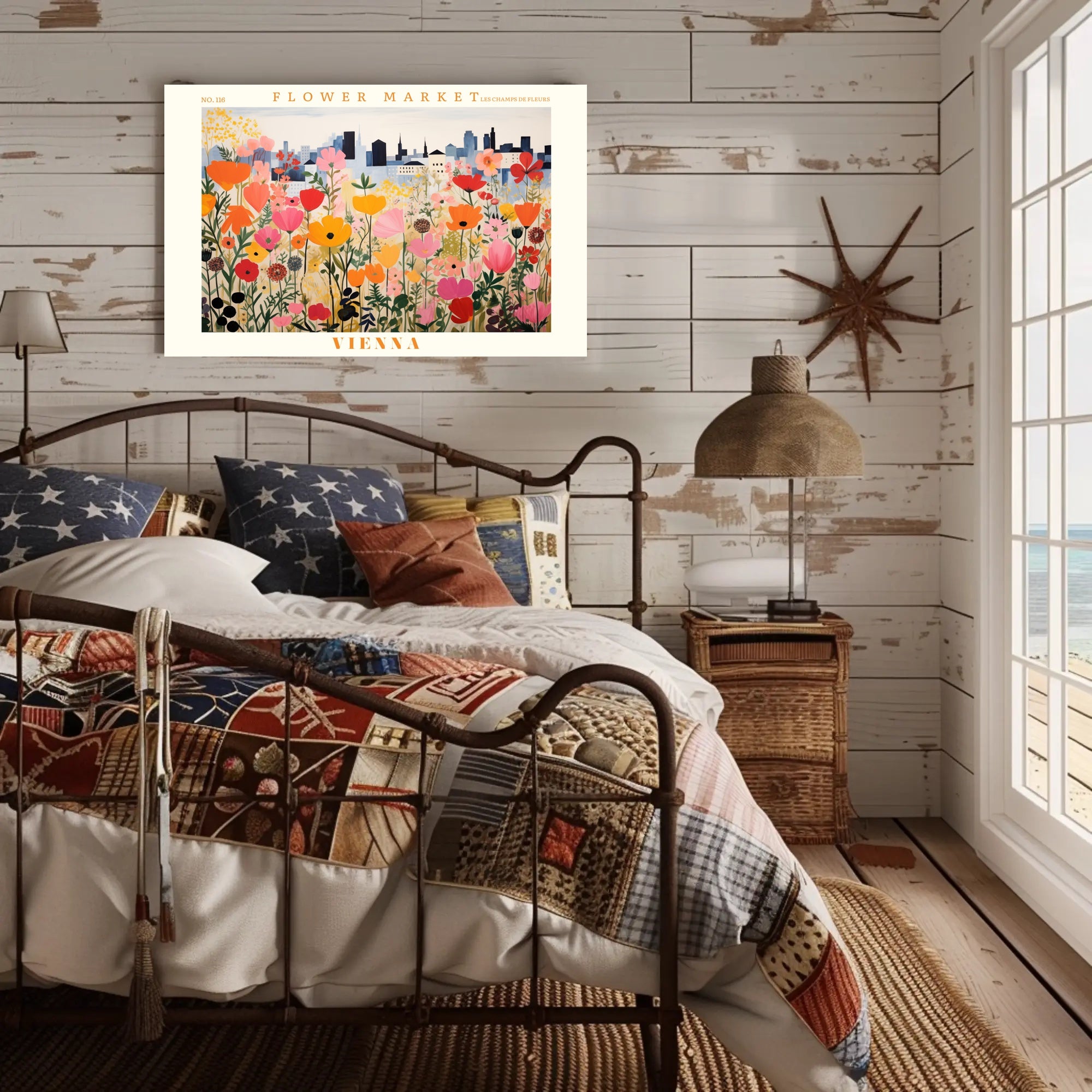 Vienna Flower Market Travel Poster