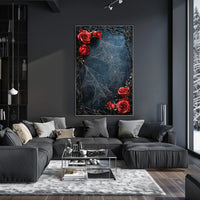 Dark Roses and Webs Moody Art Print Abstract Poster