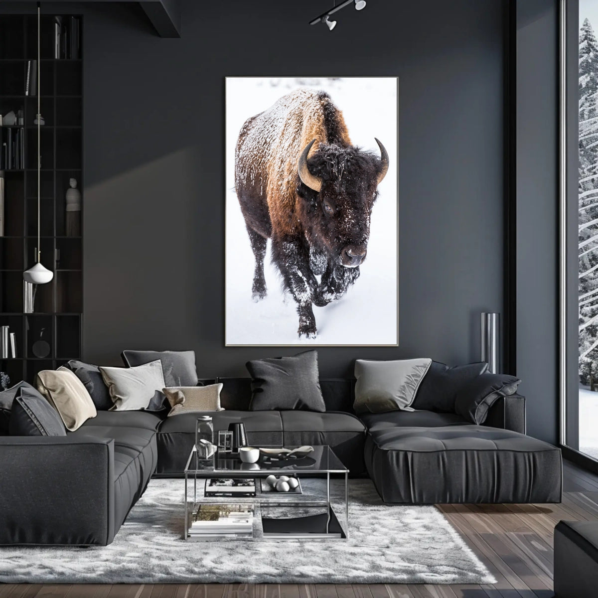 Majestic Bison in Winter Poster