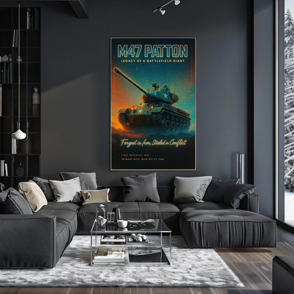 M47 Patton Tank Battlefield Giant Military Recruitment Poster PosterGoat