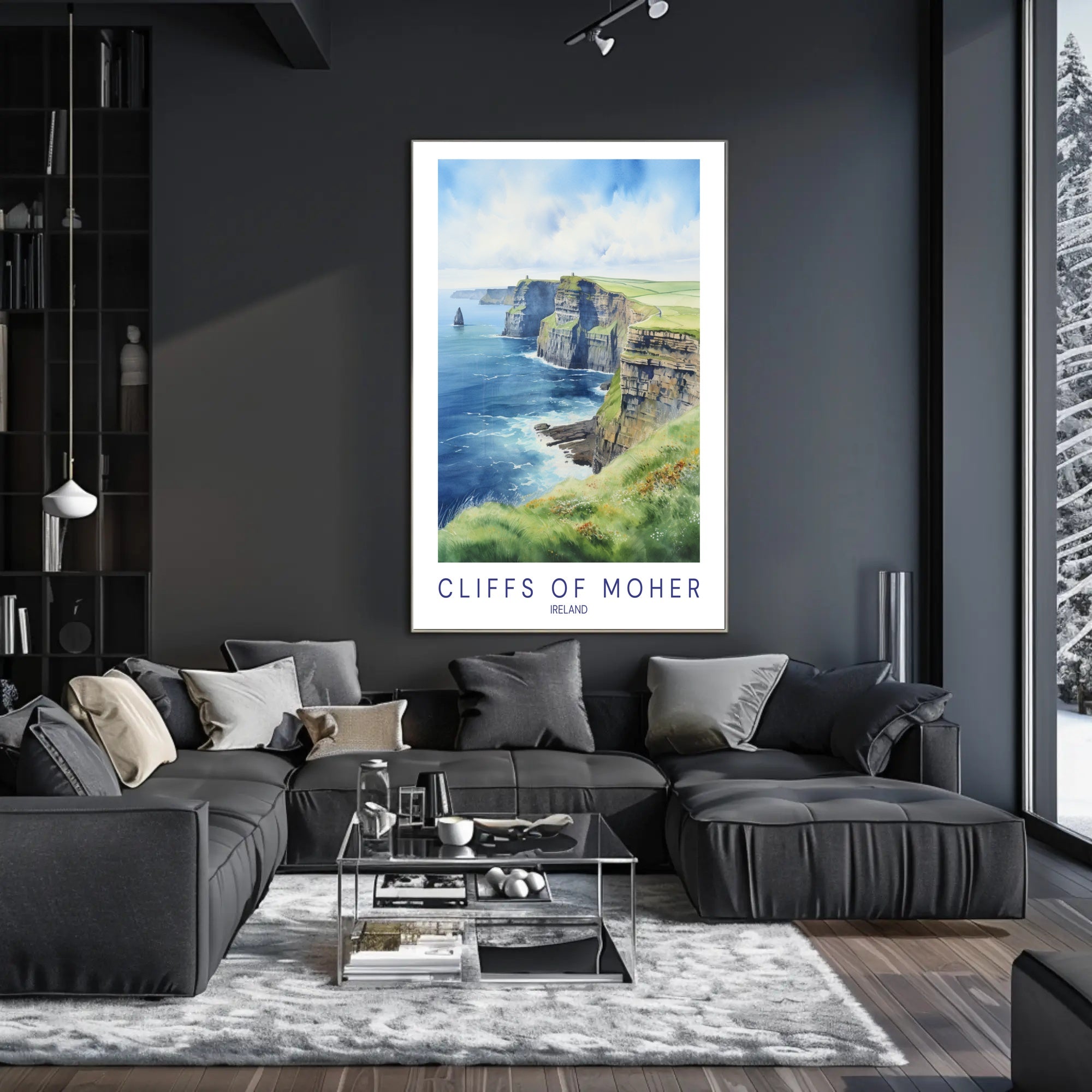Cliffs of Moher Travel Poster for Tranquil Irish Escape PosterGoat