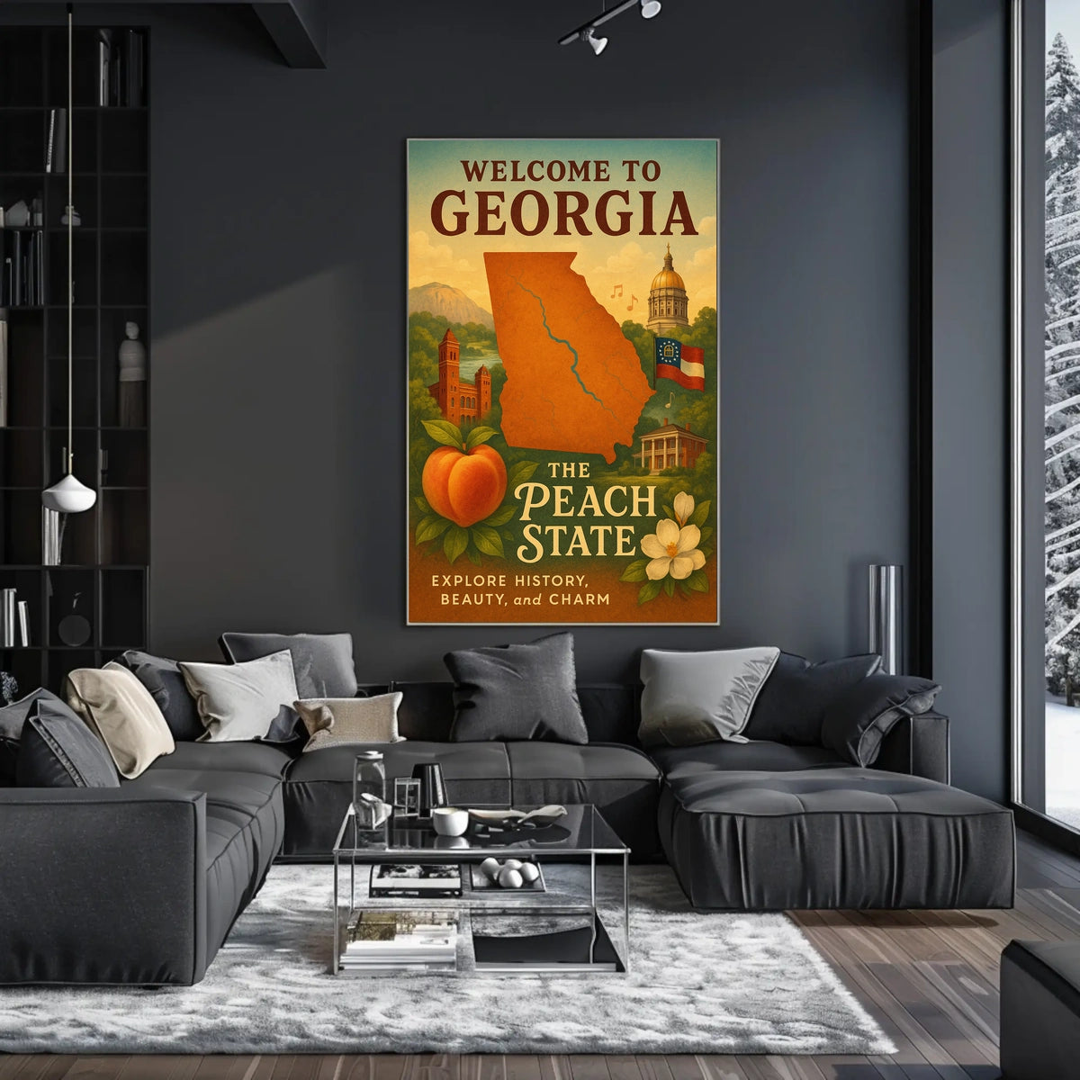 Georgia Peach State Scenic Home Decor Poster