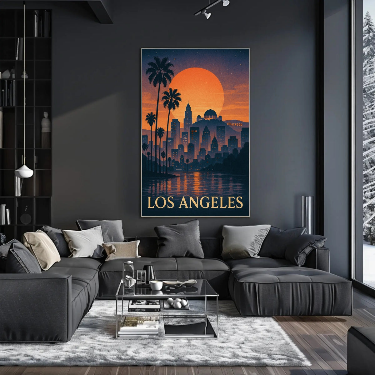 Los Angeles Sunset Skyline Poster