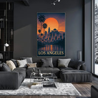 Los Angeles Sunset Skyline Poster