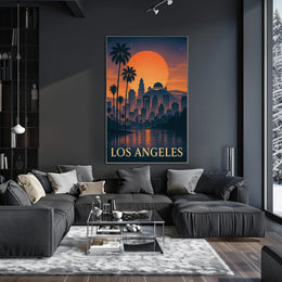 Los Angeles Sunset Skyline Poster