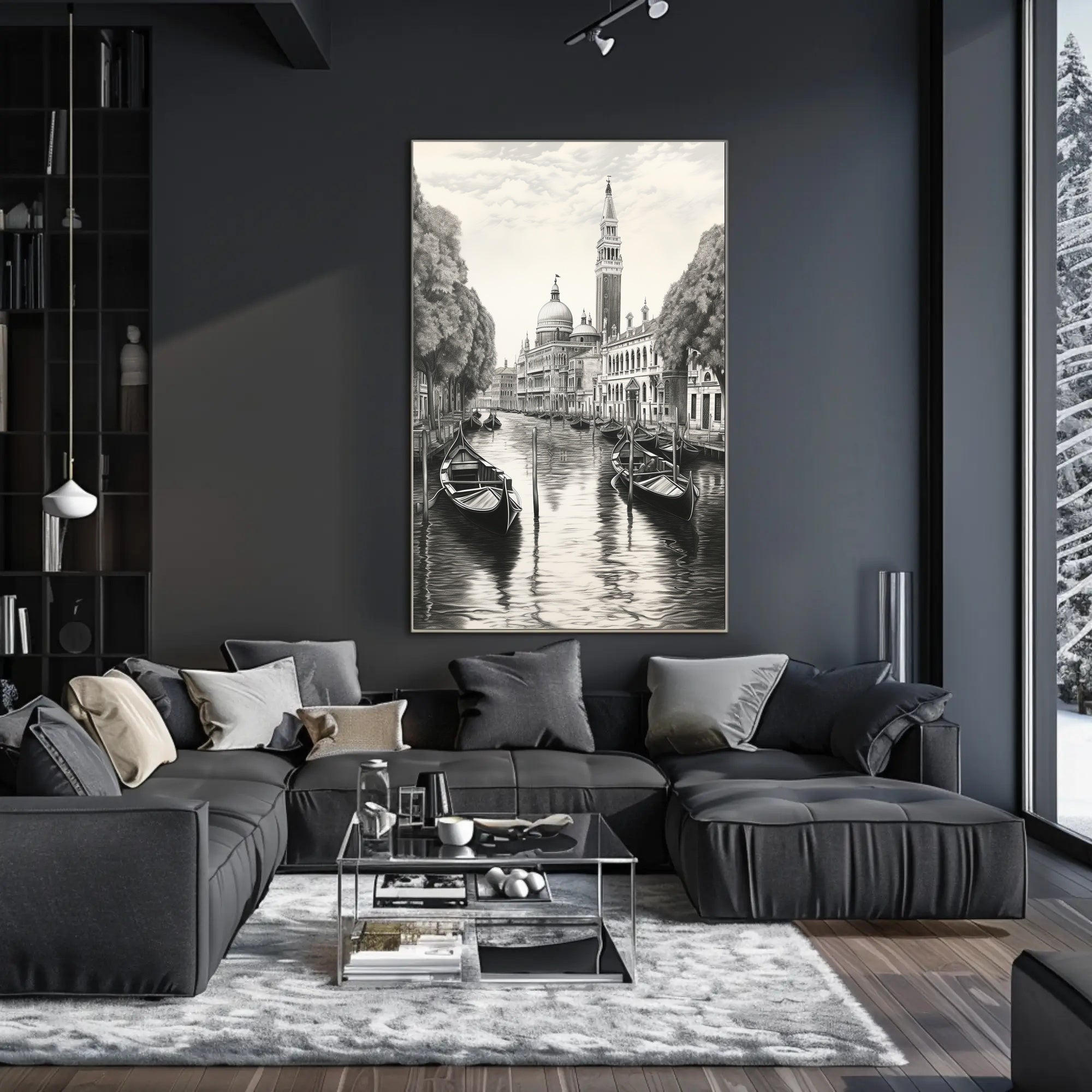 Venetian Canal A Serene Illustration Poster