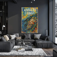 Amalfi Coast Poster Art 18x24 Coastal Wall Decor Gift