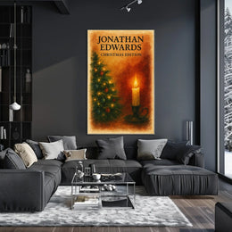 Warm Christmas Setting, Ornaments and Candle Art Poster