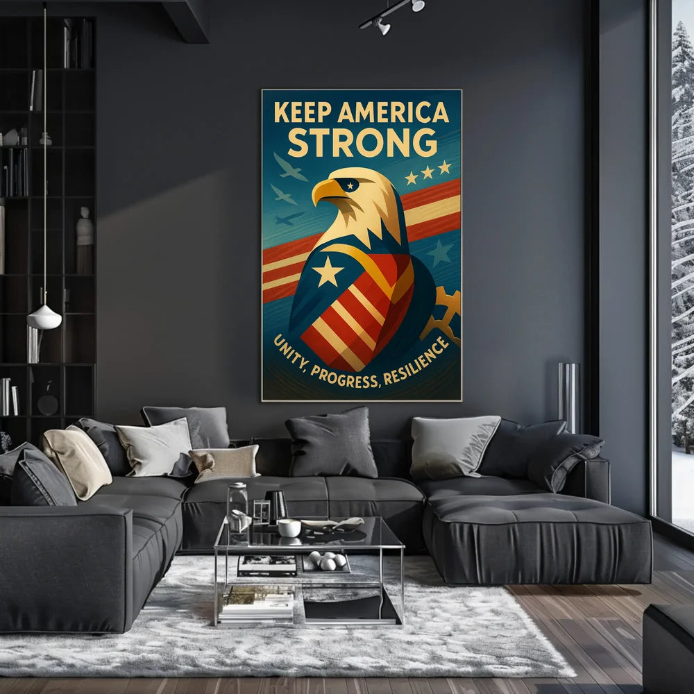 Keep America Strong Patriotic Vintage Poster