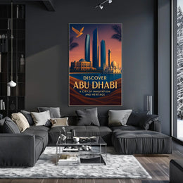 Abu Dhabi Poster Discover Cityscape Home Decor Enthusiasts