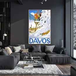 Winter Sports In Davos Poster