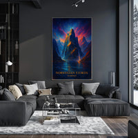 Majestic Norwegian Fjords Surreal Art Poster Print