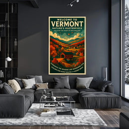 Vermont Scenic Poster Wall Art Print Vintage Travel