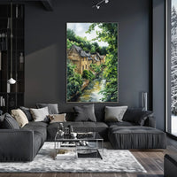 Luxembourg Grund District Riverside Scene Classic Poster
