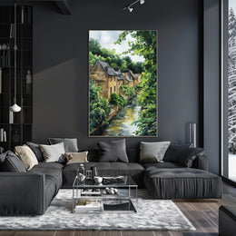 Luxembourg Grund District Riverside Scene Classic Poster