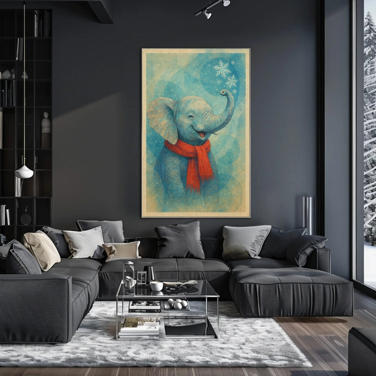 Winter Elephant Poster