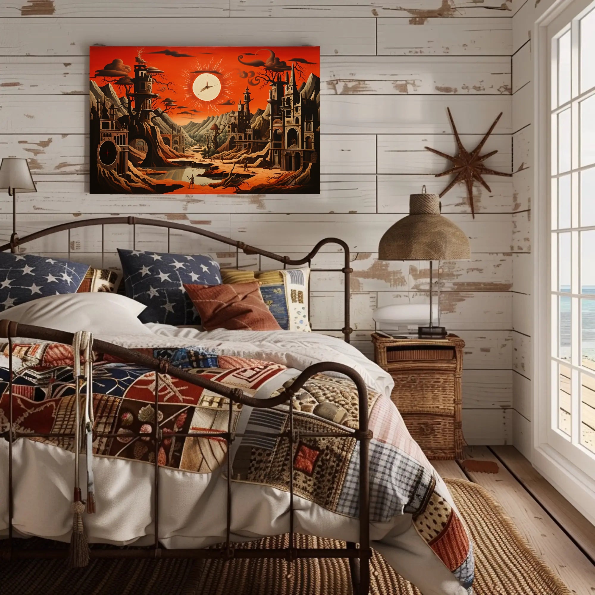 Surreal Gothic Landscape with Radiant Sky Fantasy Mythology Poster