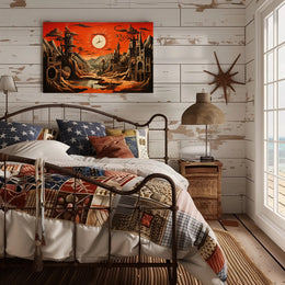 Surreal Gothic Landscape with Radiant Sky Fantasy Mythology Poster