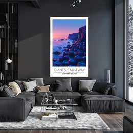 Giant's Causeway Sunset Modern Art Travel Poster