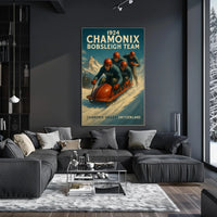 1924 Chamonix Bobsleigh Team Poster