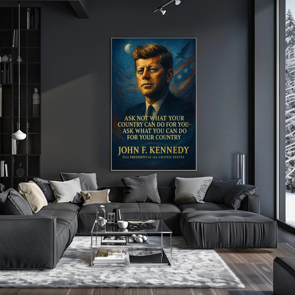 John F. Kennedy Inspirational Patriotic Poster Art